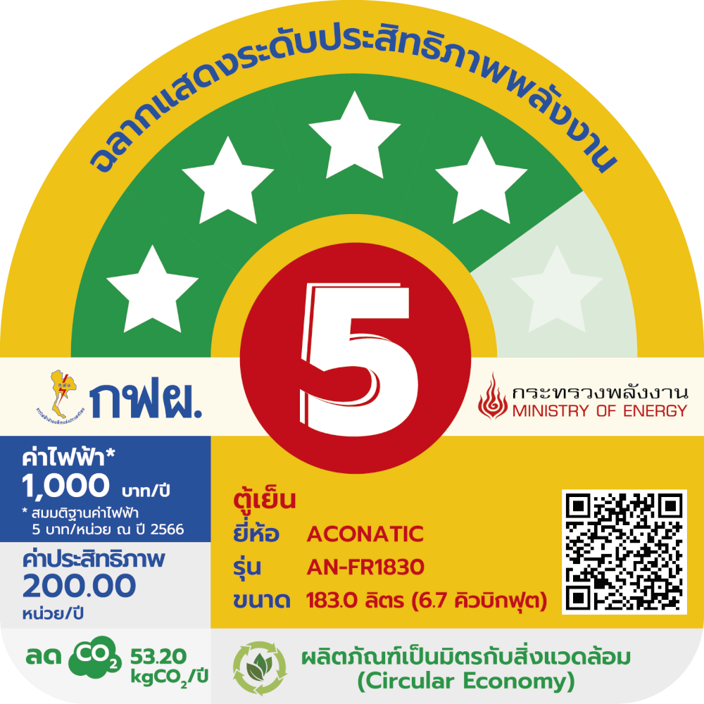 ตู้เย็น 1 ประตู ACONATIC รุ่น AN-FR1830 ขนาด 6.7 คิว สีเทา_5